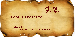 Fest Nikoletta névjegykártya