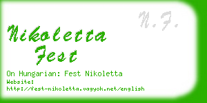 nikoletta fest business card